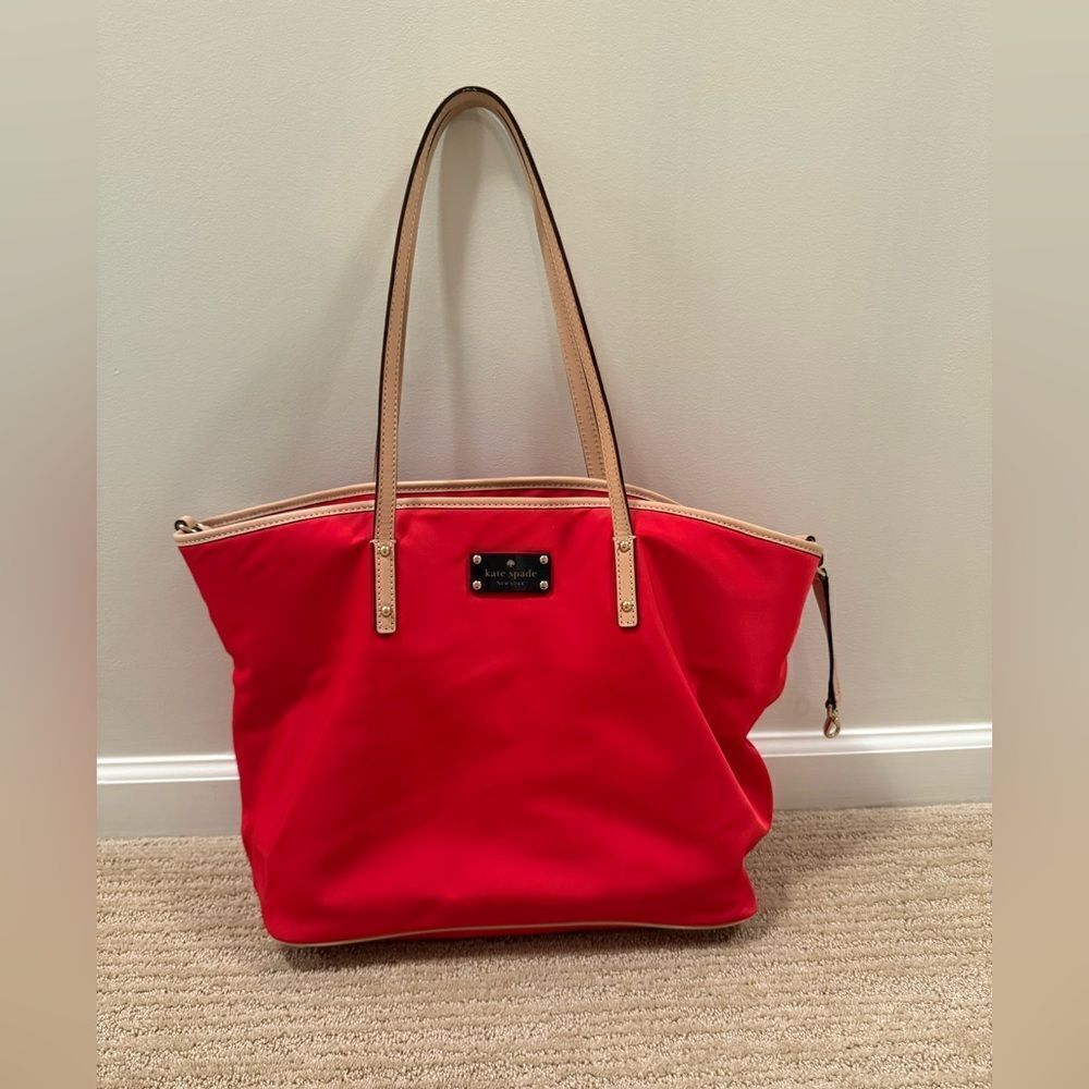 Kate Spade Red Diaper Tote Bag with changing pad